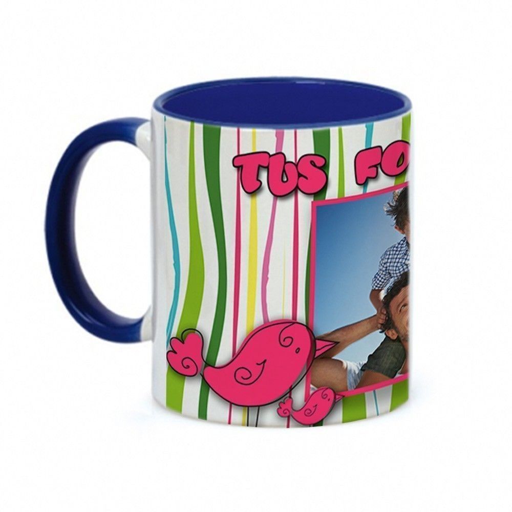 Desde 8,95€ Taza personalizada con asa e interior de color #taza #mug  #tazasconfoto #tazascondiseño