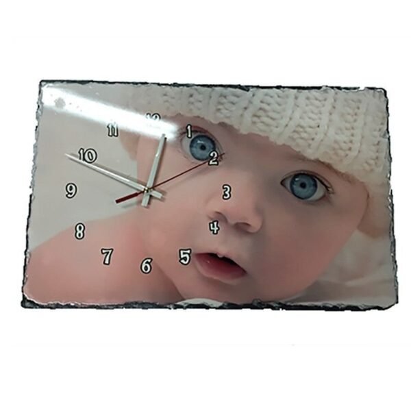 Reloj personalizado con fotos en pizarra cuadrado - Imagen 5