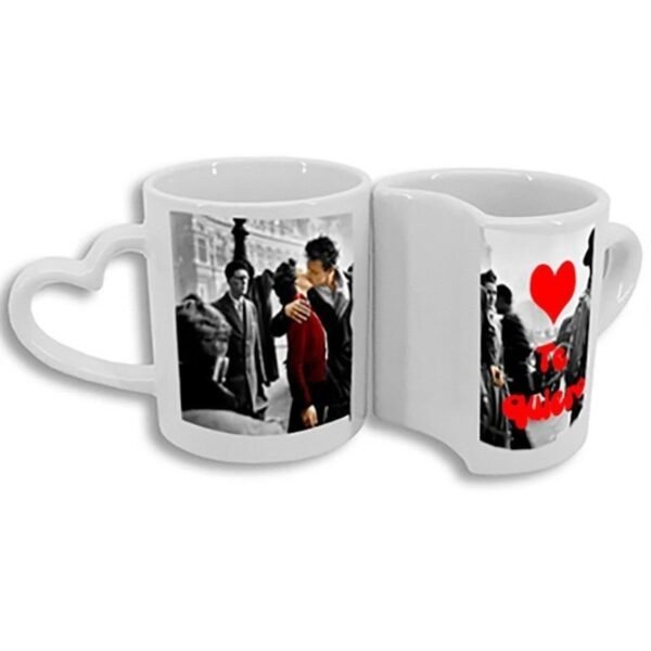 Taza personalizada con fotos duo corazón - Imagen 2